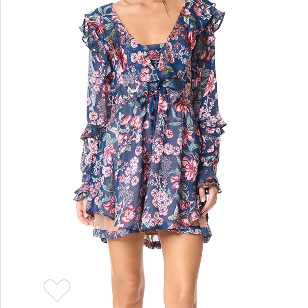 For Love and Lemons ‘flora’ drawstring mini dress